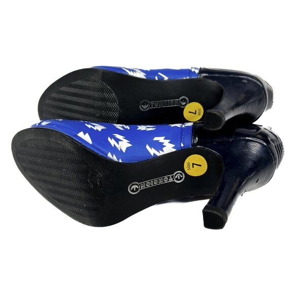 Adidas Torsion Heel Ankle Booties Iconic Blue White ZX 8000 Pattern Size 7 - NWT - Picture 6 of 8